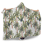 Vintage Palm Tree Beach Pattern Print Hooded Blanket