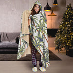Vintage Palm Tree Beach Pattern Print Hooded Blanket