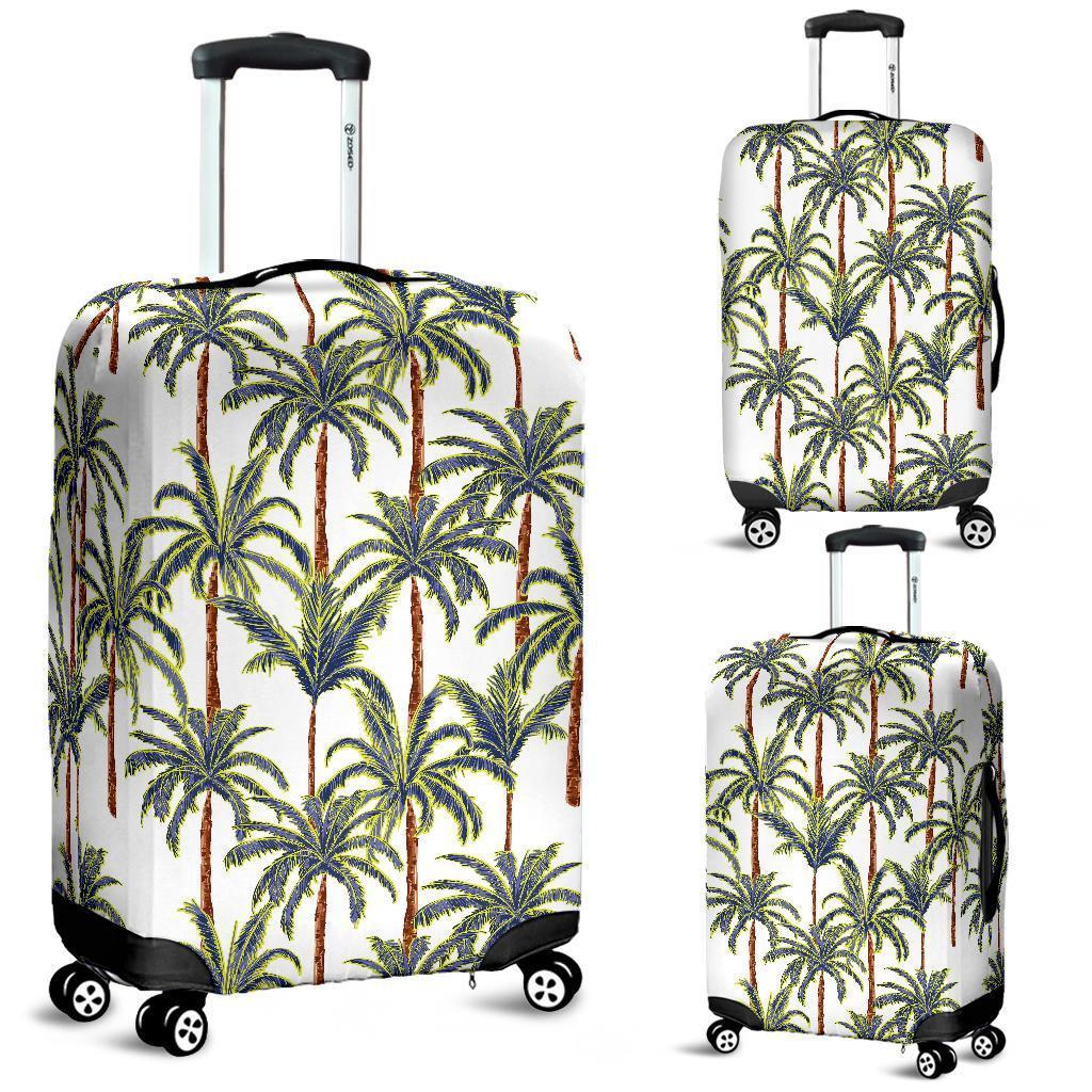 Vintage Palm Tree Beach Pattern Print Luggage Cover GearFrost