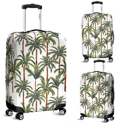 Vintage Palm Tree Beach Pattern Print Luggage Cover GearFrost