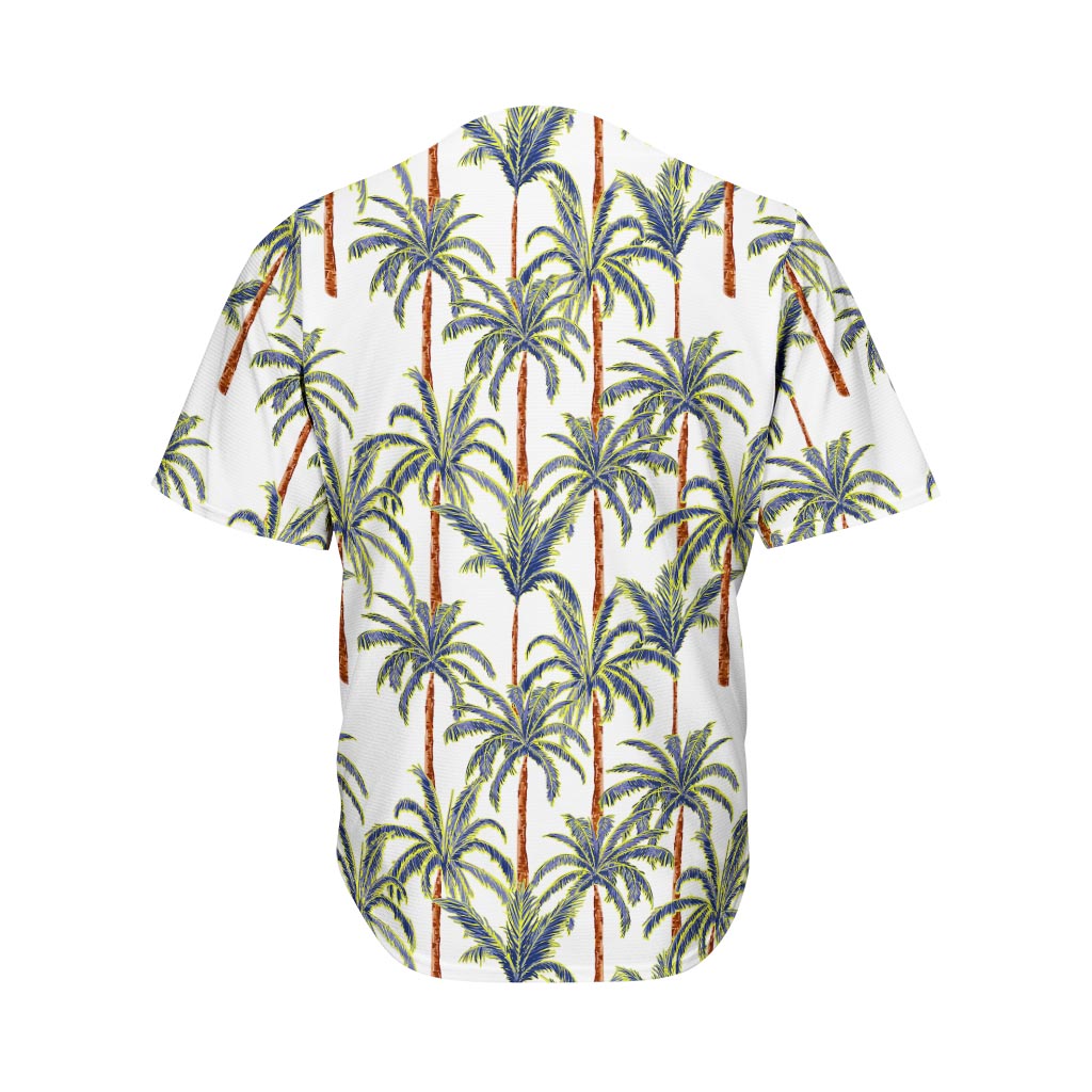 Vintage Palm Tree Beach Pattern Print Men's Baseball Jersey