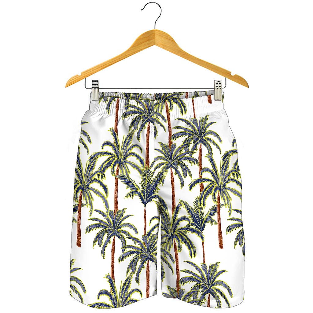 Vintage Palm Tree Beach Pattern Print Men's Shorts