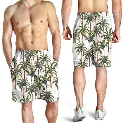 Vintage Palm Tree Beach Pattern Print Men's Shorts