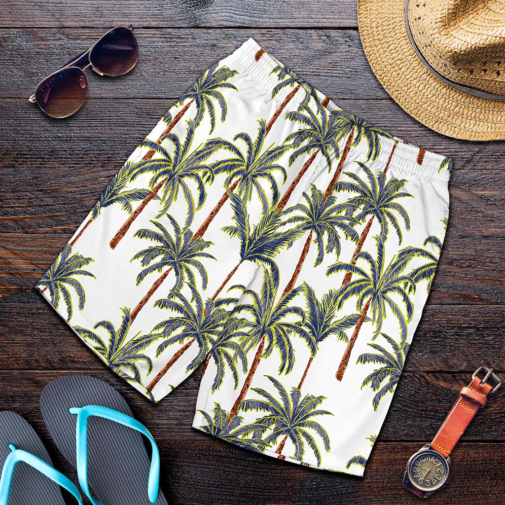 Vintage Palm Tree Beach Pattern Print Men's Shorts