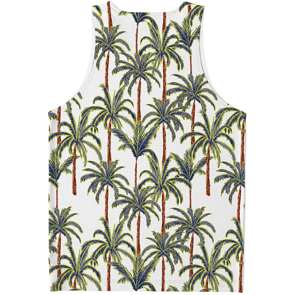 Vintage Palm Tree Beach Pattern Print Men's Tank Top