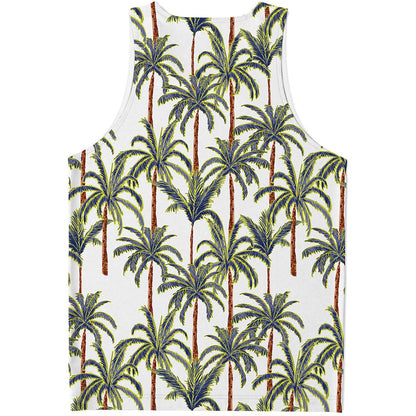 Vintage Palm Tree Beach Pattern Print Men's Tank Top