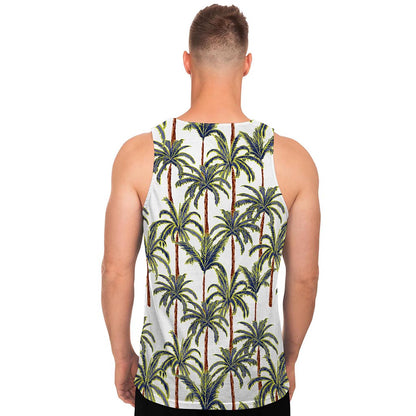 Vintage Palm Tree Beach Pattern Print Men's Tank Top