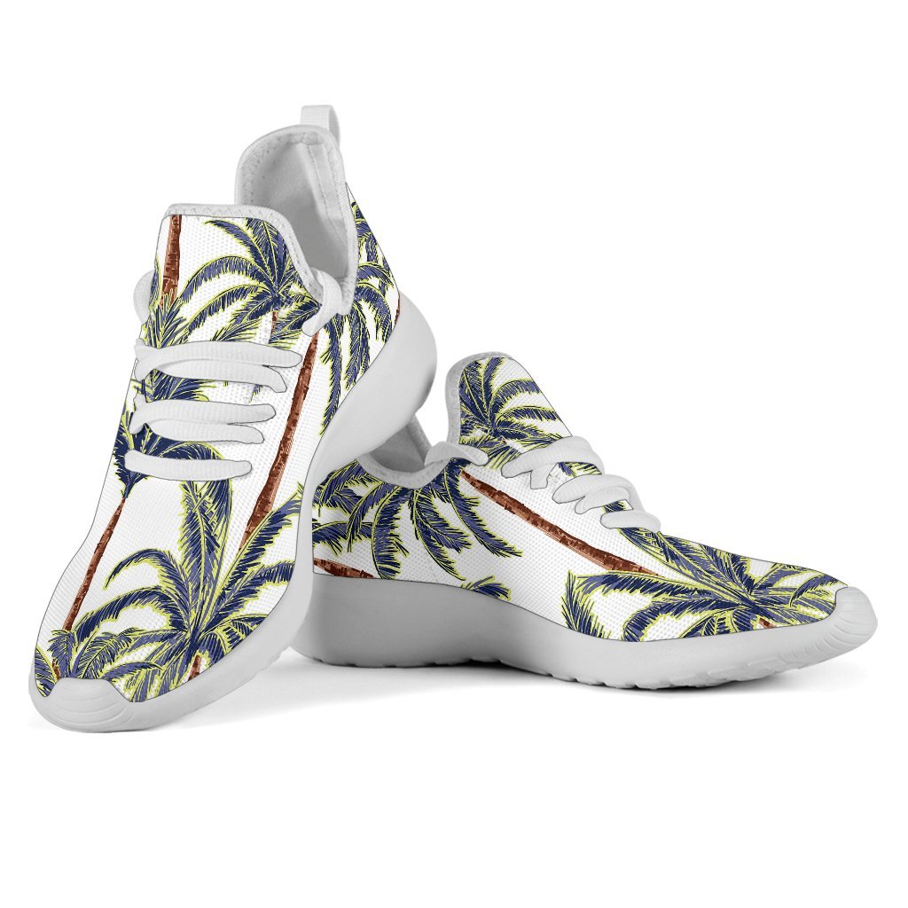 Vintage Palm Tree Beach Pattern Print Mesh Knit Shoes GearFrost