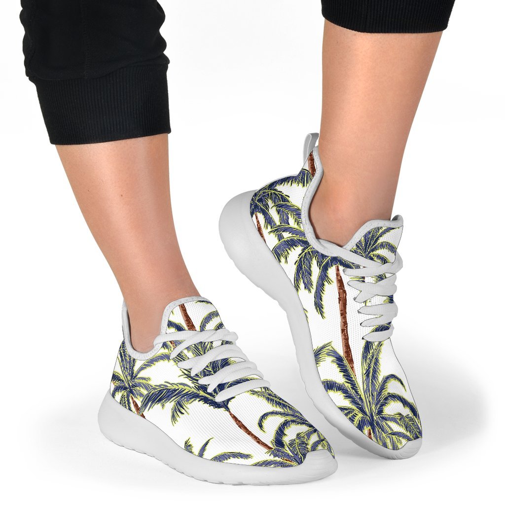 Vintage Palm Tree Beach Pattern Print Mesh Knit Shoes GearFrost