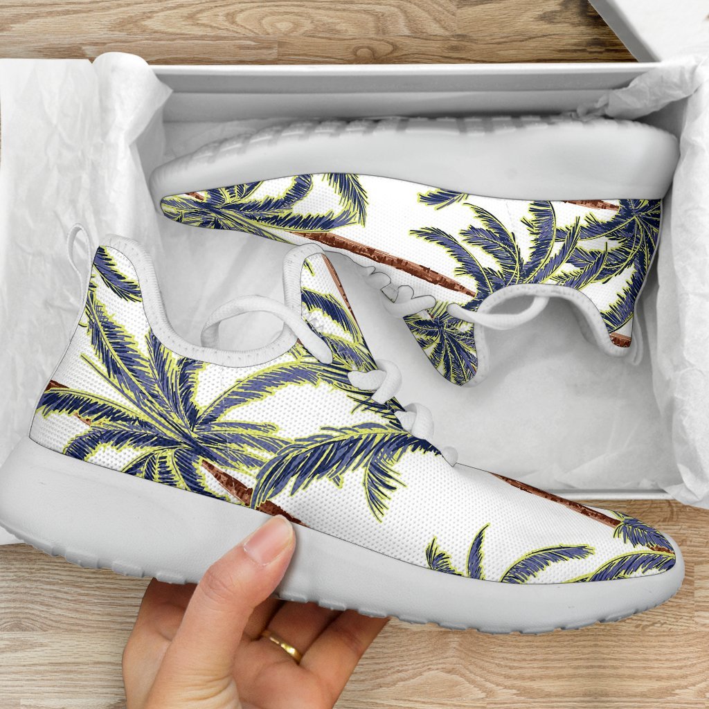 Vintage Palm Tree Beach Pattern Print Mesh Knit Shoes GearFrost
