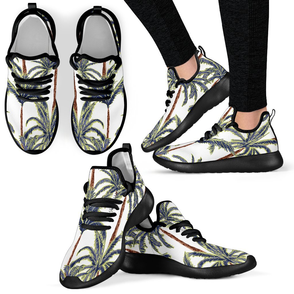 Vintage Palm Tree Beach Pattern Print Mesh Knit Shoes GearFrost