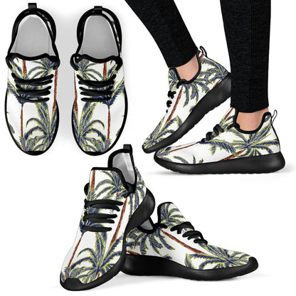 Vintage Palm Tree Beach Pattern Print Mesh Knit Shoes GearFrost