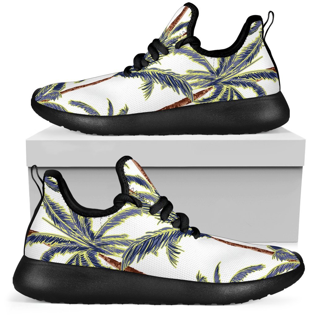 Vintage Palm Tree Beach Pattern Print Mesh Knit Shoes GearFrost