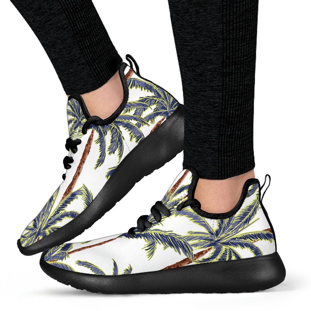 Vintage Palm Tree Beach Pattern Print Mesh Knit Shoes GearFrost