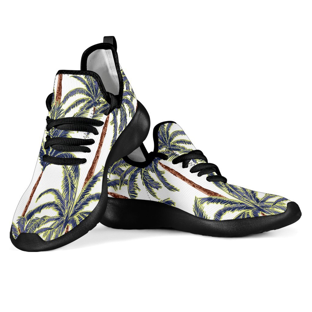 Vintage Palm Tree Beach Pattern Print Mesh Knit Shoes GearFrost