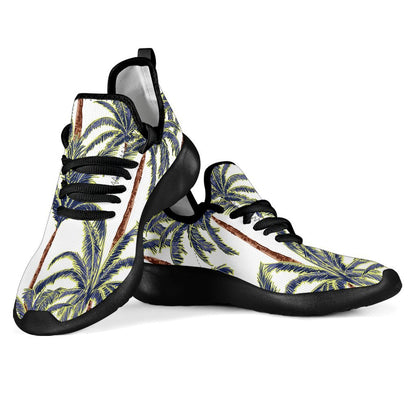 Vintage Palm Tree Beach Pattern Print Mesh Knit Shoes GearFrost