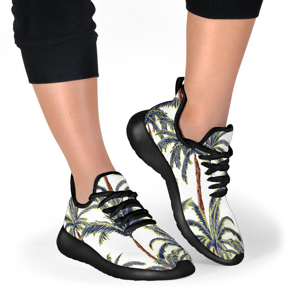 Vintage Palm Tree Beach Pattern Print Mesh Knit Shoes GearFrost