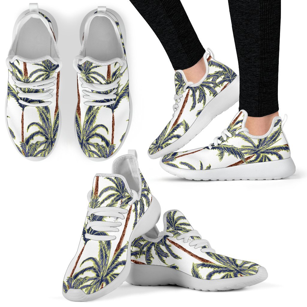 Vintage Palm Tree Beach Pattern Print Mesh Knit Shoes GearFrost