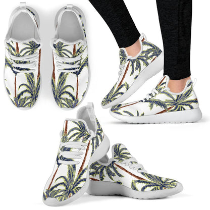 Vintage Palm Tree Beach Pattern Print Mesh Knit Shoes GearFrost