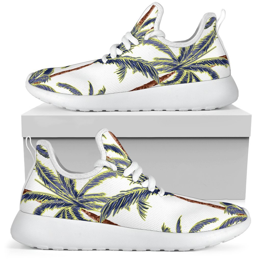 Vintage Palm Tree Beach Pattern Print Mesh Knit Shoes GearFrost