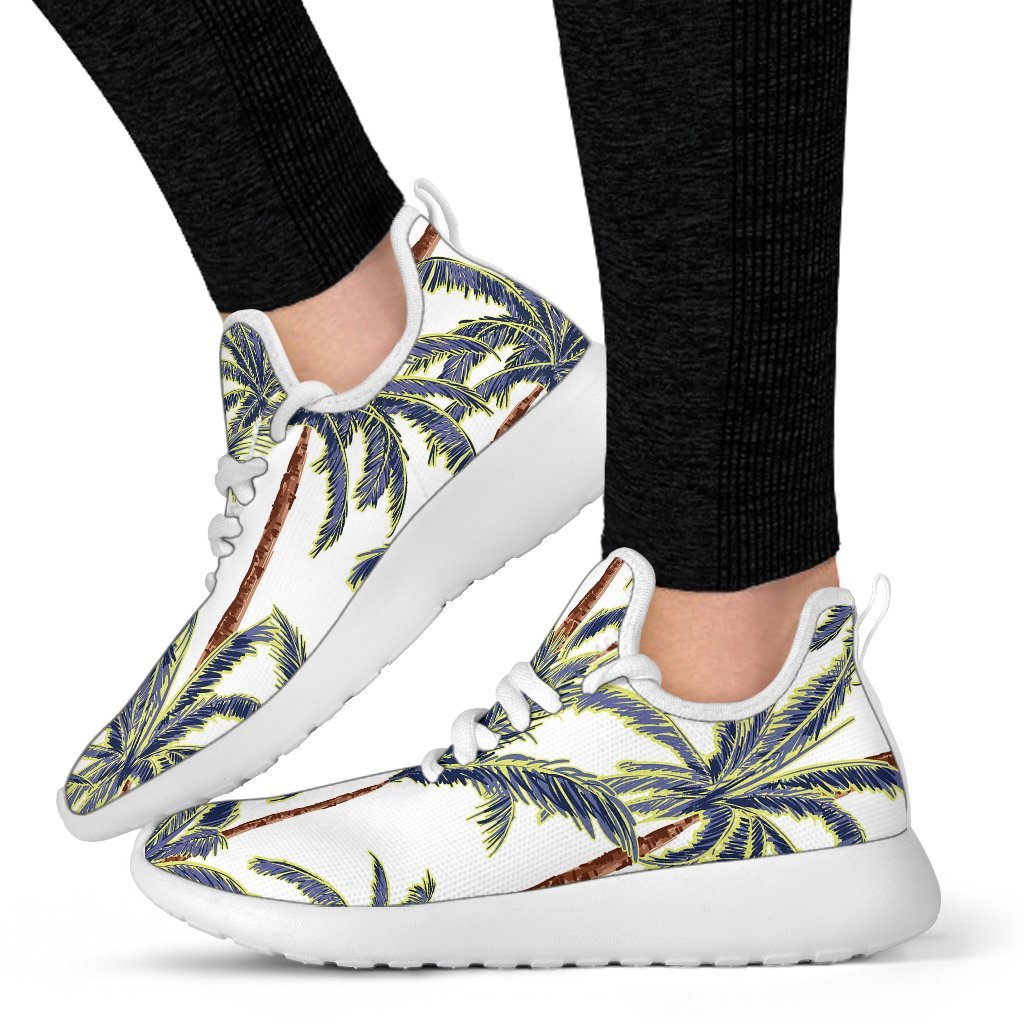 Vintage Palm Tree Beach Pattern Print Mesh Knit Shoes GearFrost