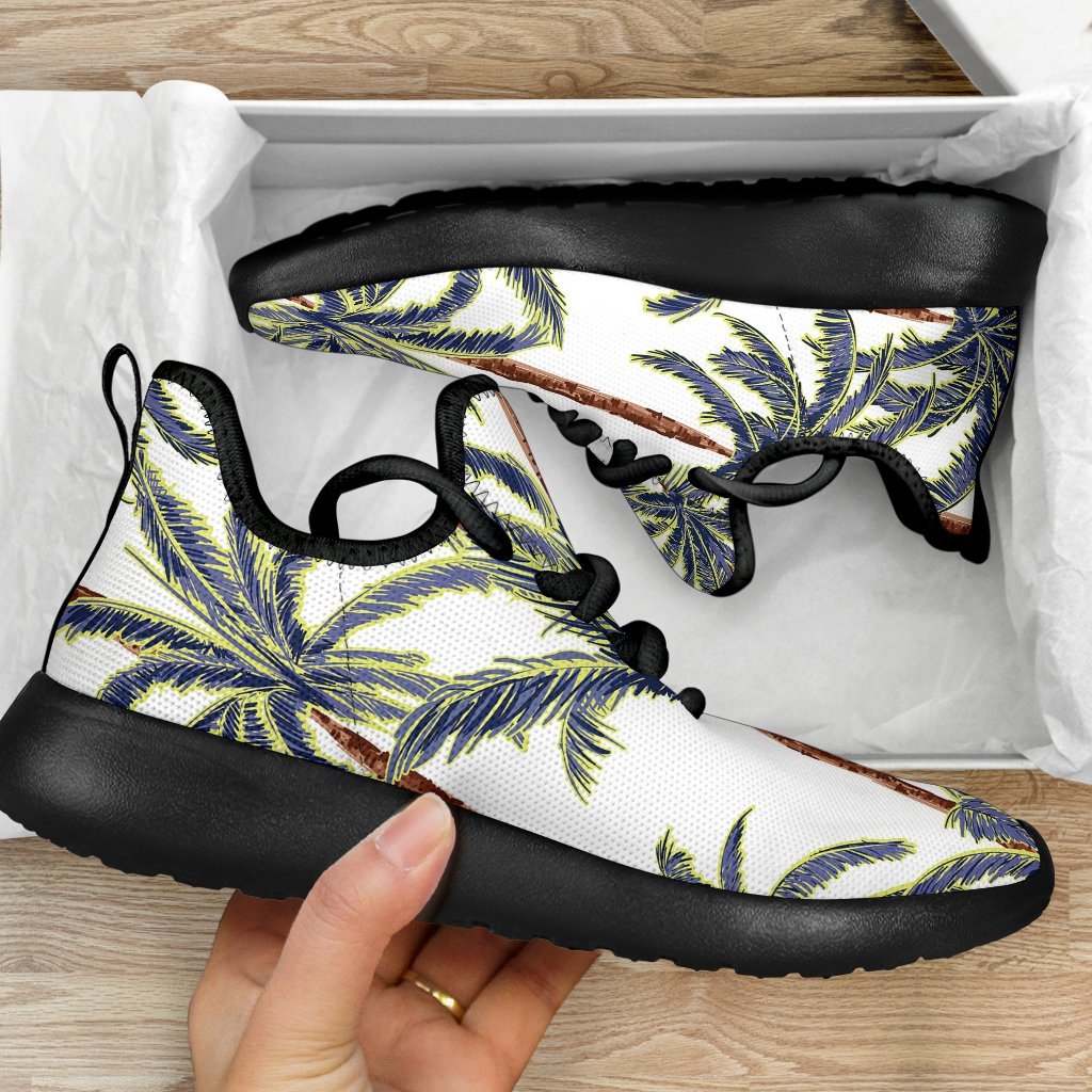 Vintage Palm Tree Beach Pattern Print Mesh Knit Shoes GearFrost