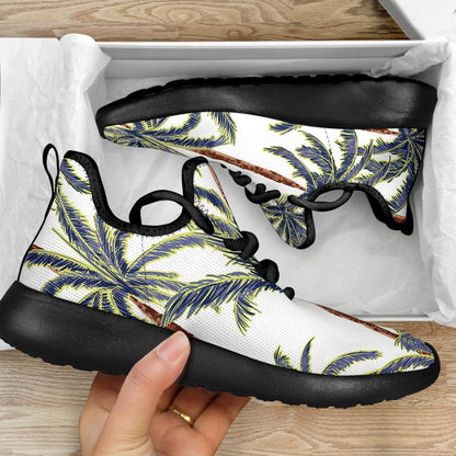 Vintage Palm Tree Beach Pattern Print Mesh Knit Shoes GearFrost
