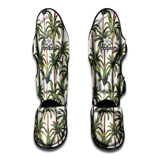 Vintage Palm Tree Beach Pattern Print Muay Thai Shin Guard
