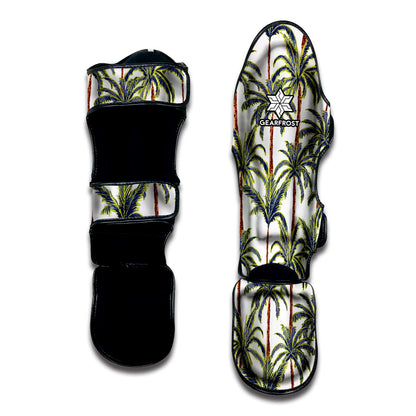 Vintage Palm Tree Beach Pattern Print Muay Thai Shin Guard