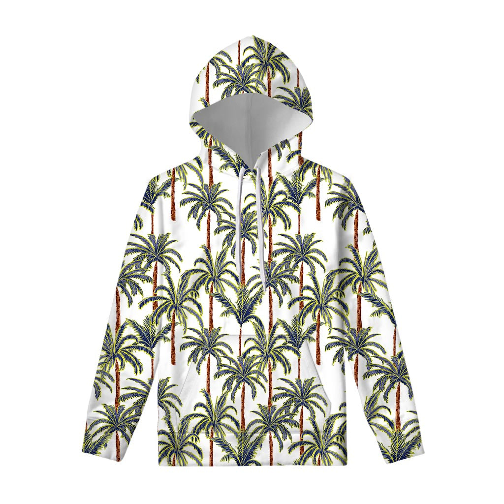 Vintage Palm Tree Beach Pattern Print Pullover Hoodie