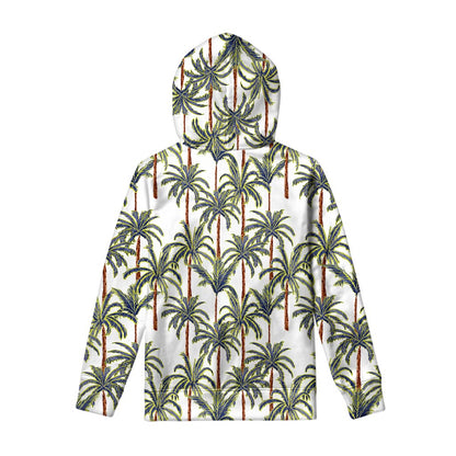 Vintage Palm Tree Beach Pattern Print Pullover Hoodie
