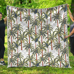 Vintage Palm Tree Beach Pattern Print Quilt