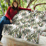 Vintage Palm Tree Beach Pattern Print Quilt