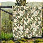 Vintage Palm Tree Beach Pattern Print Quilt