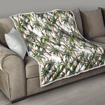 Vintage Palm Tree Beach Pattern Print Quilt
