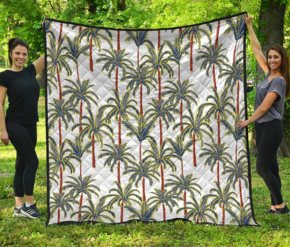 Vintage Palm Tree Beach Pattern Print Quilt