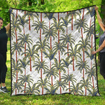 Vintage Palm Tree Beach Pattern Print Quilt