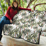 Vintage Palm Tree Beach Pattern Print Quilt