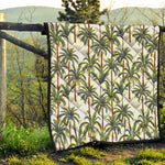 Vintage Palm Tree Beach Pattern Print Quilt