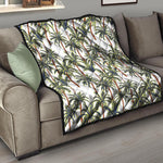 Vintage Palm Tree Beach Pattern Print Quilt