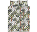 Vintage Palm Tree Beach Pattern Print Quilt Bed Set