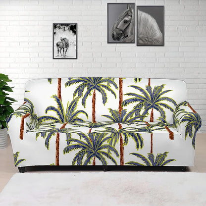 Vintage Palm Tree Beach Pattern Print Sofa Cover