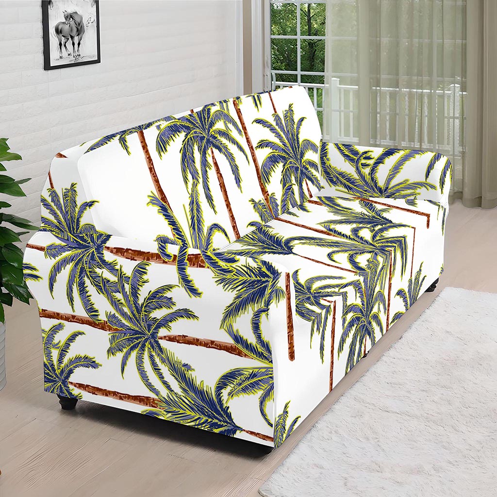Vintage Palm Tree Beach Pattern Print Sofa Cover