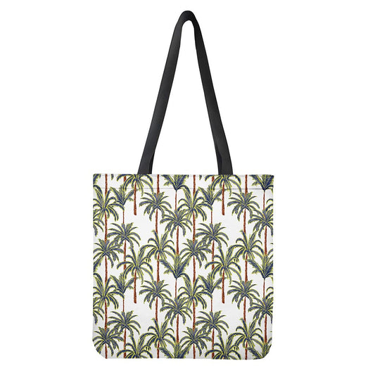 Vintage Palm Tree Beach Pattern Print Tote Bag