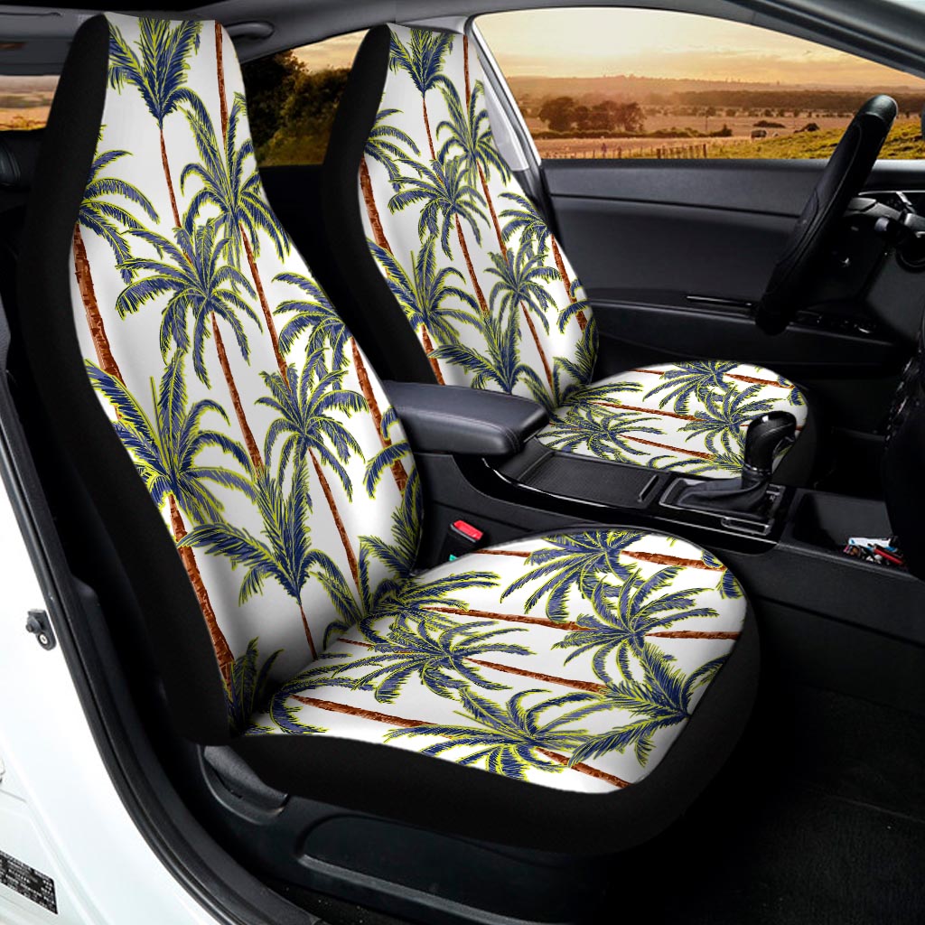 Vintage Palm Tree Beach Pattern Print Universal Fit Car Seat Covers