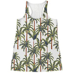 Vintage Palm Tree Beach Pattern Print Women's Racerback Tank Top