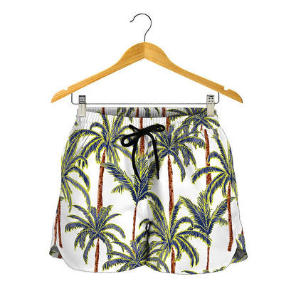 Vintage Palm Tree Beach Pattern Print Women's Shorts