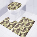 Vintage Palm Tree Pattern Print 3 Piece Bath Mat Set