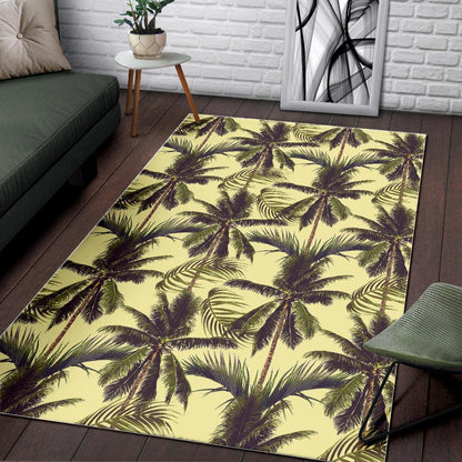 Vintage Palm Tree Pattern Print Area Rug GearFrost