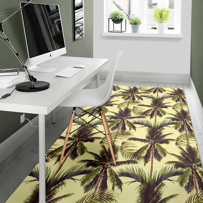 Vintage Palm Tree Pattern Print Area Rug GearFrost